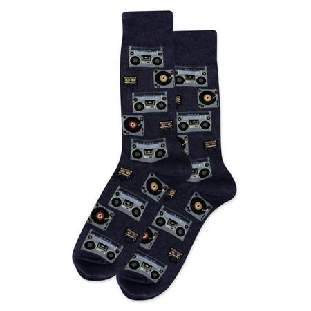 Retro Music Denim Mens Crew Socks