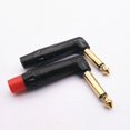 thumbnail image 3 of Nuevo 6,5 codo 6,35 conector de audio único 90 grados micrófono de soldadura chapado en oro de dos núcleos grande (2 uds), 3 of 3