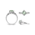 thumbnail image 3 of Gem & Harmony 1/2 Carat (Ctw) Green Quartz Ring in Sterling Silver with Diamonds for Women, 3 of 5