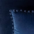 thumbnail image 4 of Ashler Decorative Soft Velvet Throw Pillow Cushion Covers with Pom Poms Particles Solid for Couch Bedroom Car, Navy Blue, 22 X 22 ,Packs of 2, 4 of 6
