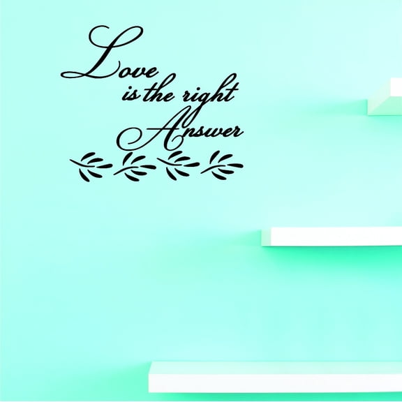 Custom Wall Decal Vinyl : Love Is The Right Answer Home Decor Picture Art 18 X 18 Inches