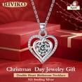 thumbnail image 3 of ICTPTOSL Birthday Day Gifts Moissanite Pendant Necklace for Women Sterling Silver D Color Simulated Diamond Heart Necklace, 3 of 4