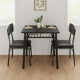 thumbnail image 2 of Accreate 3 Piece Space-Saving Dining Table Set for 2, Built-in Storage, Metal Frame Chairs, 2 of 8