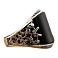 thumbnail image 5 of Anillo de patrón grabado punk vintage negro Joyería de moda, 5 of 5