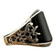 thumbnail image 5 of RV Anillo con patrón grabado Punk Vintage negro, joyería de moda Sailing  Electrónica, 5 of 5