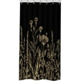 thumbnail image 6 of Small Stall Black Gold Dark Floral Wildflower Shower Curtain for Bathroom Decor 36Wx72H Rustic Botanical Herb Plant Leaves Nature Art Printed Fabric Polyester Waterproof 7 Pack Plastic Hooks, 6 of 6