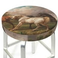 thumbnail image 3 of Hirioo Three Horses Oil Painting for Round Bar Stool Seat Covers Washable Stool Cushion Slipcover Elastic Bar Chair Covers for 12-14 Inch Chair-12 inch, 3 of 7