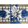 thumbnail image 6 of Contemporary Home Living Buffalo Check Rectangular Textured Cotton Placemats - 19" - Navy and White, 6 of 7