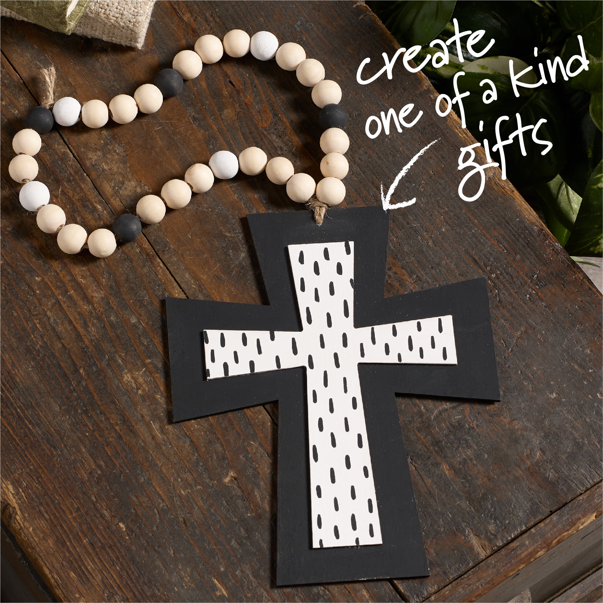 (2 pack) Plaid Surfaces Layered Wood Shape, Cross