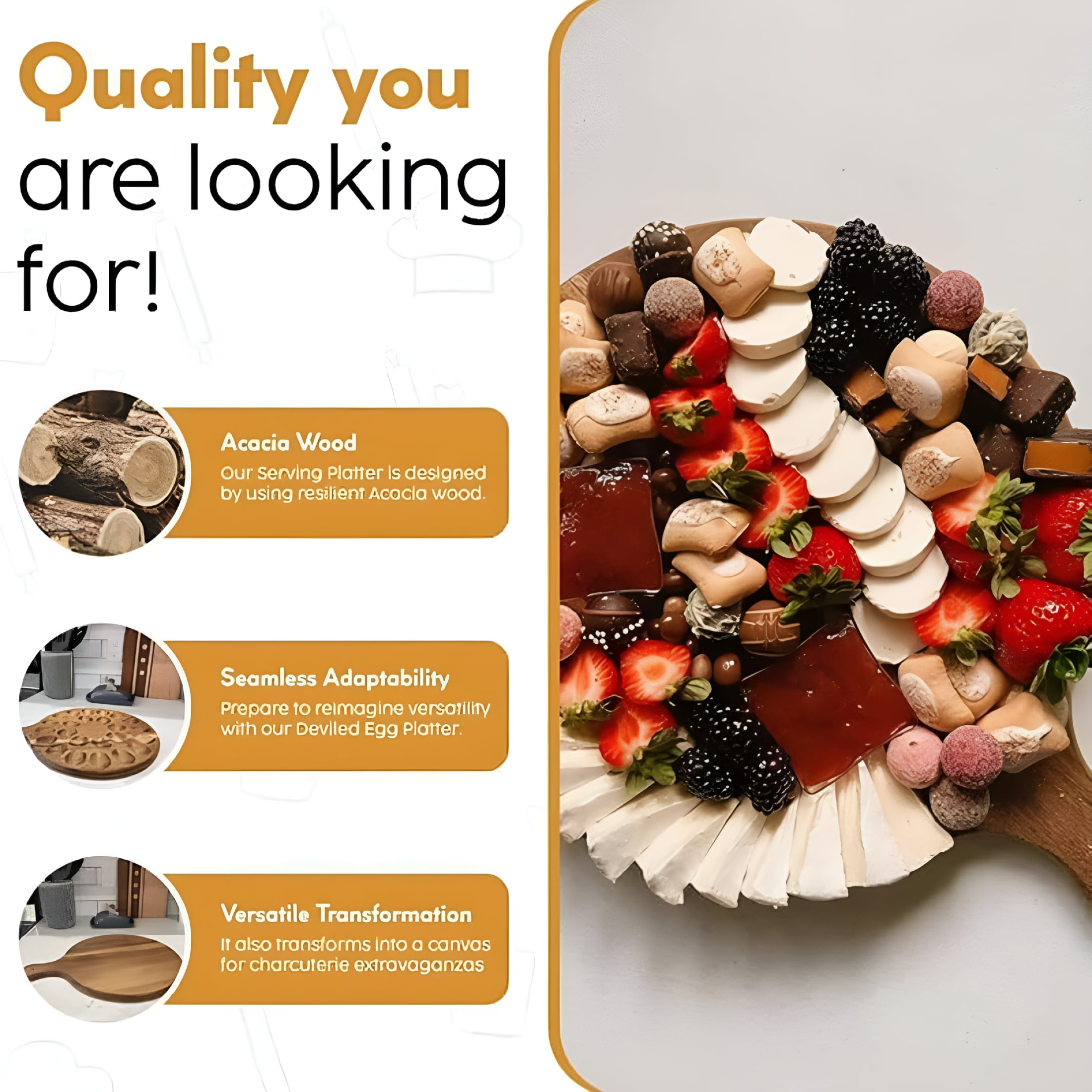 ACDANC 2026 New Wooden Deviled Egg Tray,Reversible 24 Holes Round Egg Holder Container Charcuterie Board for Kitchen Serving Tray Deviled Egg Containers for Party,Picnic,Brunch