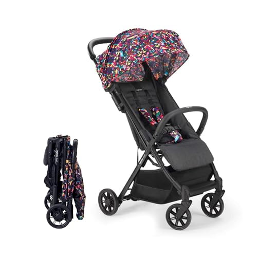 Inglesina Quid Stroller, Maya Black (Otomi-Inspired) - Compact, Airplane Travel Stroller for Babies & Toddlers 3 Months to 50 lbs - Lightweight - Easy to Open - BPA Free