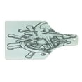 thumbnail image 2 of Octopus Cutting Board, Dangerous Octopus on Helm of Sailing Ship with Tentacles Around Handles Print, Decorative Tempered Glass Cutting and Serving Board, Wine Bottle Shape, Black White, by Ambesonne, 2 of 5