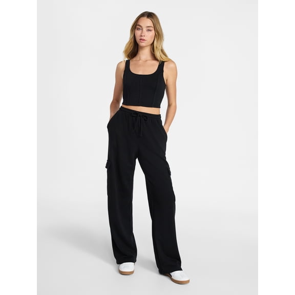 No Boundaries Bustier Tank and Cargo Pant Set, 2-Piece, Women's and Women's Plus Sizes XXS-4X