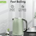 thumbnail image 6 of LONGDEEM Electric Kettle, 1500W, 5 Preset Settings, Keep Warm, Cordless, Auto Shut-off, Green, New, 6 of 7