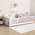 thumbnail image 2 of Leumius Twin Size Floor Bed with Built-in Book Rack and Door,Platform Bed for Boys Girls White, 2 of 9
