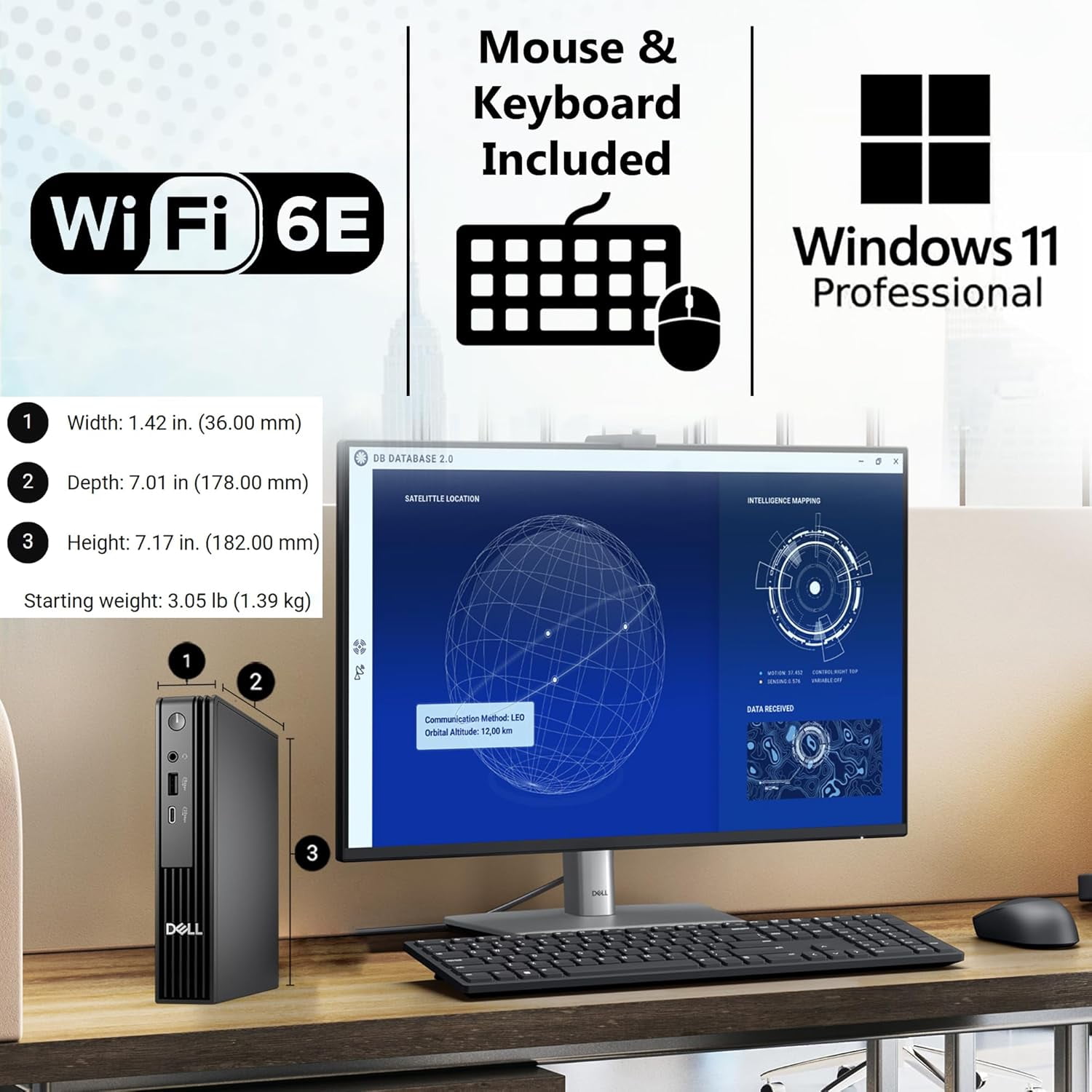 Dell Pro Micro QCM1250 Desktop Computer(Next-Gen OptiPlex), 14th Gen Intel 14-Core i5-14500T Processor, 16GB DDR5 RAM, 256GB PCIe SSD, USB-C, Wi-Fi, Bluetooth, Windows 11 Pro