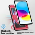 thumbnail image 2 of Shockproof Case for Apple iPad 11th 10th Generation 2025 2022, Rugged Hybrid Protective Cover with Pencil Holder & Shoulder Strap Kids Friendly Rotating Stand Case for iPad 11th 10th Gen, Rose, 2 of 8