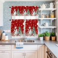 thumbnail image 6 of Kitchen Window Curtains Valance and Tier Set, Christmas Snowman Tree Red Rod Pocket Tier Curtain Valance Set, Winter Snowflake Marine Creature Light Filtering Cafe Curtains for Bedroom Living Room, 6 of 9