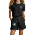 thumbnail image 2 of MUXiin Girl's 2 Piece Outfits Cute Summer T-Shirt and Graphic Shorts Clothing Sets, 2 of 6