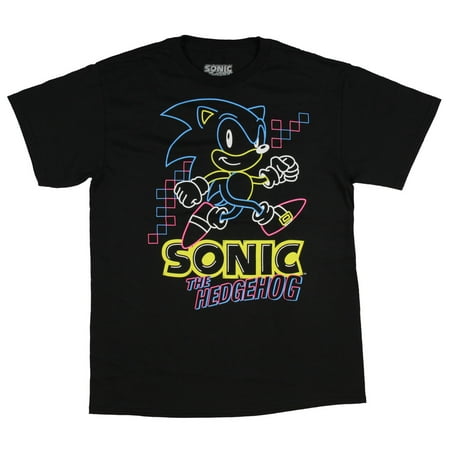 Sonic The Hedgehog Shirt For Boys Glow-In-The-Dark Neon Graphic T-shirt ...