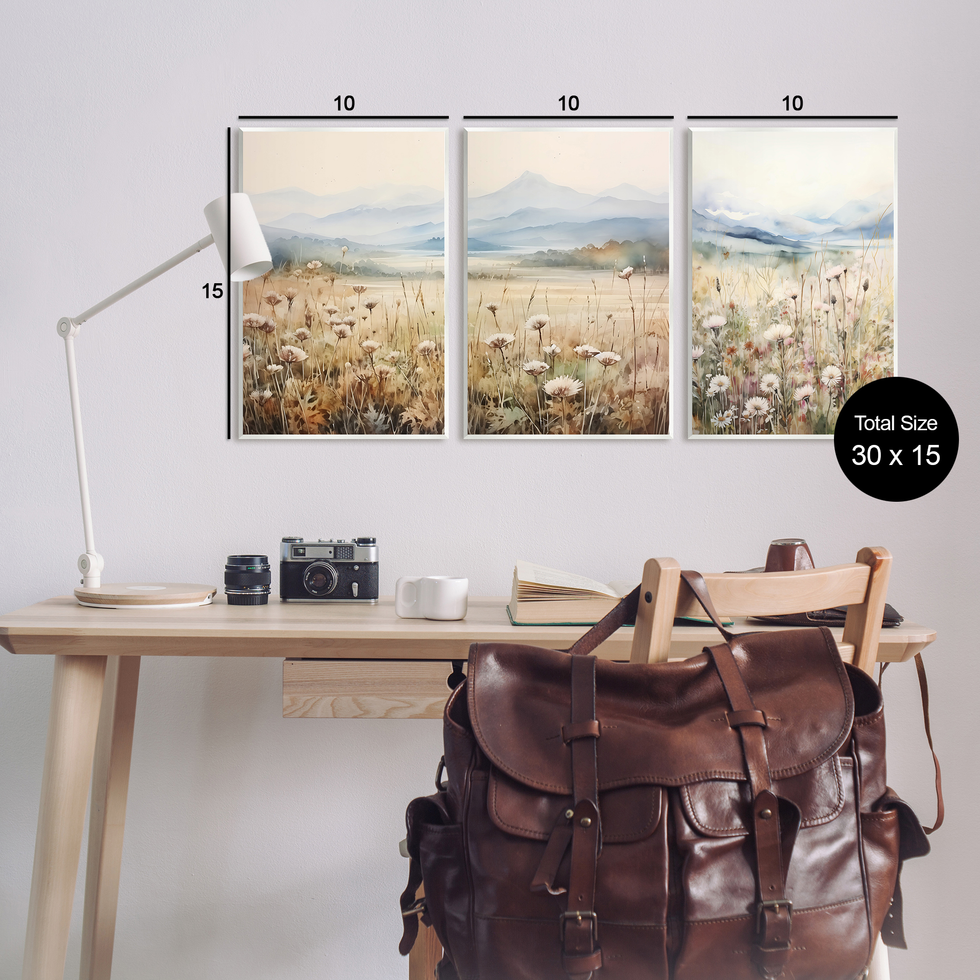 Stupell Industries In The Field Landscape Landscape Painting Unframed Art Print Wall Art, 13 x 19, Set of 3