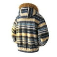 thumbnail image 4 of Sherpa Jackets for Man Plaid Zip Up Long Sleeve Outwear Coats Thickened Insulatedd Coat With Faux Fur Hooded Dark Blue L, 4 of 4
