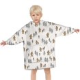 thumbnail image 3 of White Bigfoot and Tree Pattern Blanket Hoodies for Kids 6-13YR Oversize Wearable Blanket Hoodies for Boys Girls Teens, 3 of 7