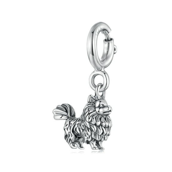 Pomeranian Locket Pendant Charm 925 Sterling Silver Charm ,Charm for Bracelets, Gift for Women