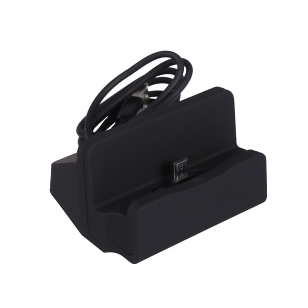 Cargador de base para teléfono de escritorio con soporte de carga para teléfono móvil creativo con cable de alimentación (negro)
