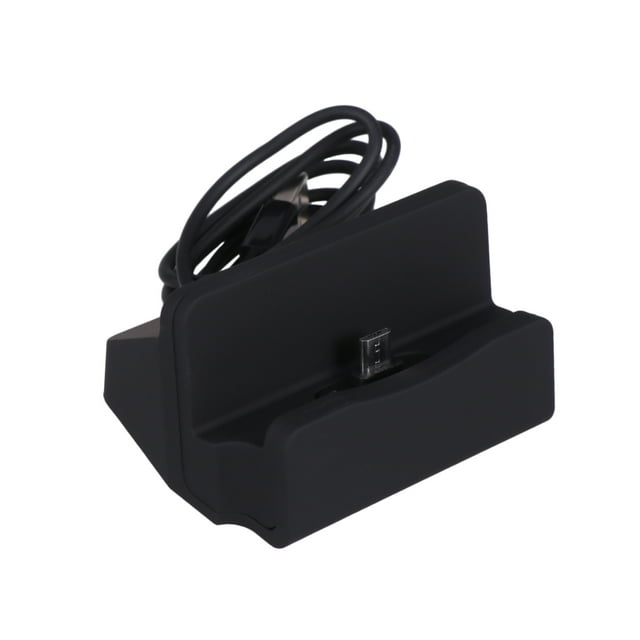 Miangastore Creative Mobile Phone Charging Stand Desktop Phone Dock Charger with Power Cable (Black)