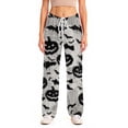 thumbnail image 4 of Fabrcox Halloween Pajama Pants for Women Pumpkin Ghost Moon Sleep Pants Women Fall Winter Festival Soft Lounge Pants Women Black XXL, 4 of 6