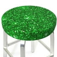 thumbnail image 3 of Kll Green Glitter Round Bar Chair Cushion Cover 12 Inch,Bar Stool Protector With Elastic, Soft Washable, 3 of 7