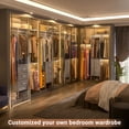 thumbnail image 5 of Homieasy 14.8'' - 48'' W Closet System with Drawers and Hanging Rods(Cut to Fit), Gray, 5 of 7