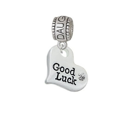 Large Good Luck Heart - Daughter Charm Bead