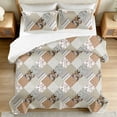thumbnail image 3 of Davulos King Quilt Bedding Set ,Plaid Patchwork Quilt for King Bed 3 Pieces Reversible Microfiber Summer Bedspread Coverlet for All Season,110" x 96", 3 of 9