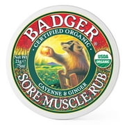 Badger - Sore Muscle Rub, Muscle Relief Balm, Warming Muscle Rub, 0.75 oz
