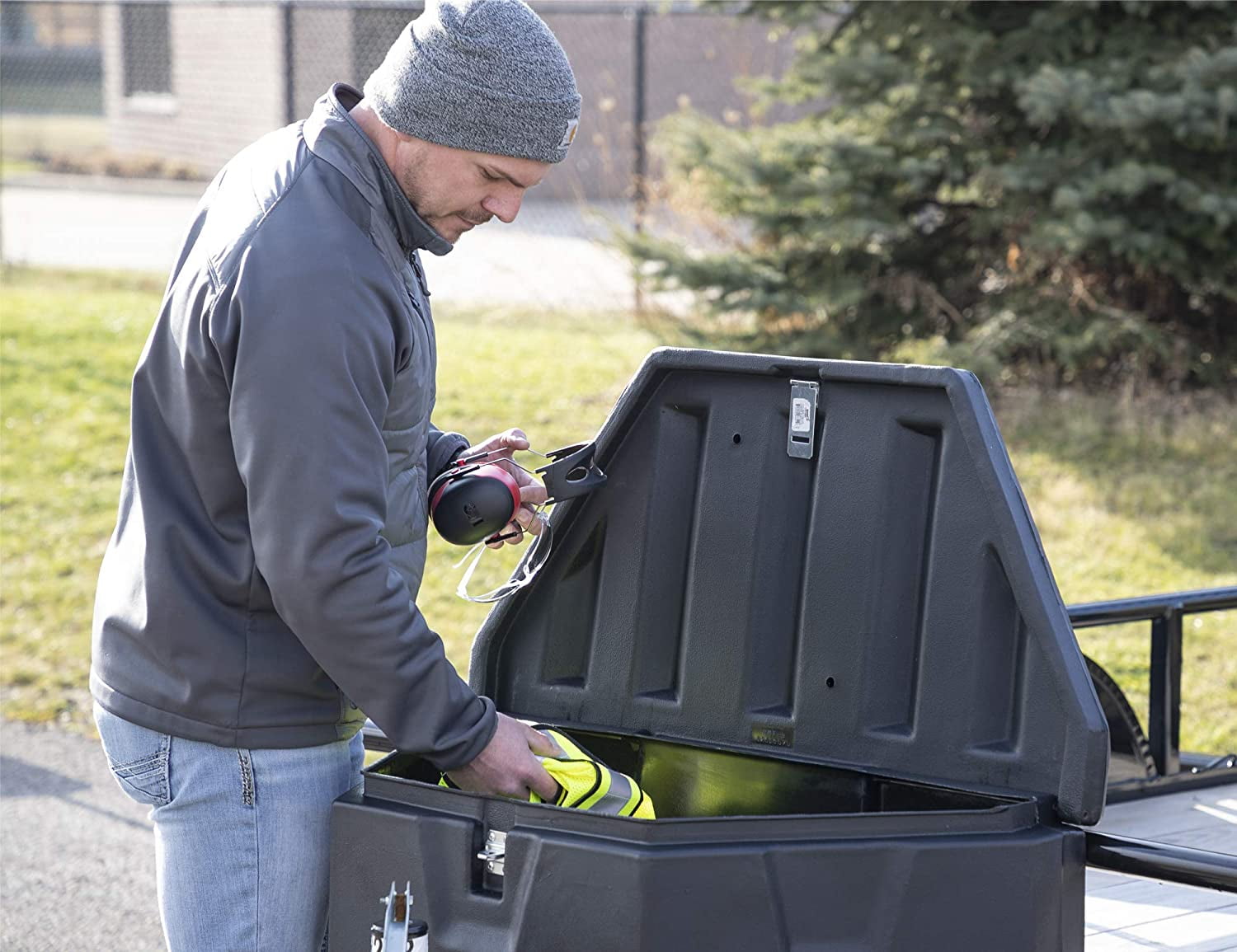 Buyers Products 1701680 Trailer Tongue Truck Tool Cargo Storage Box, Black