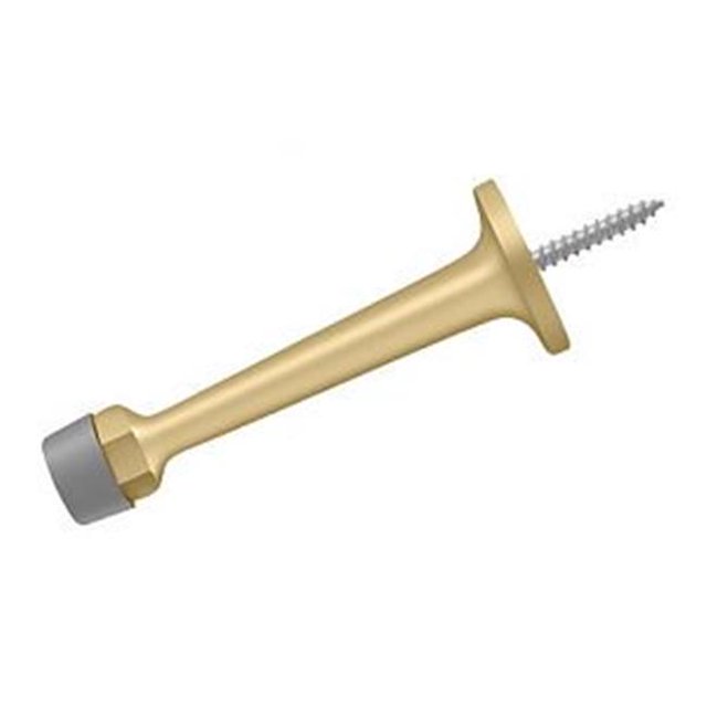 3.25 in. Baseboard Door Bumper, Brushed Brass
