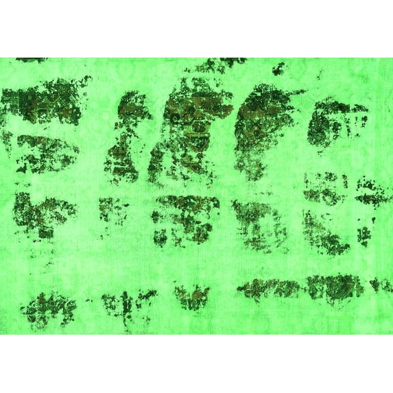 Ahgly Company Indoor Rectangle Abstract Green Modern Area Rugs, 7' x 9'