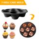 thumbnail image 5 of Molde De Torta Freidora de aire de 7 agujeros Molde redondo de silicona para pasteles Utensilios para hornear de cocina (Negro), 5 of 8