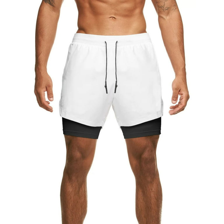 Listenwind Men's Fitness Basketball Shorts, Double Layer