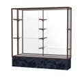 thumbnail image 4 of Waddell 573PB-SN-SS Monarch 72 x 72 x 16 in. Silver Swirl Base Lighted Floor Display Case, Plaque Back - Satin, 4 of 7