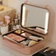 thumbnail image 5 of Estuche Cosmético Bolso de cosméticos para mujer con espejo LED Luz PU Bolsas de almacenamiento de gran capacidad (Rosa), 5 of 8