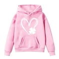 thumbnail image 4 of Wxirdiow Kids Fall Clothes Girls Girls Long Sleeve Hooded Sweatshirt Thick Graphic Hoodie Cute Pullovers Tops Pink Size,8-10 Years, 4 of 4