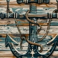 thumbnail image 5 of PRATYUS  Nautical Shower Curtain, Sailing Rustic Style Anchor with Weathered Wooden Plank Look Print, Cloth Fabric Bathroom Decor Set with Hooks 60x72, 5 of 7