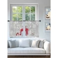 thumbnail image 4 of Christmas Snowman Sheer Curtains 45 Inch Long 2 Panels, Xmas Ball Grey Winter Snowflake Scenery Light Filtering Rod Pocket Semi Sheer Curtains, Sheer Voile Drapes for Living Room Bedroom, 52"x45", 4 of 5