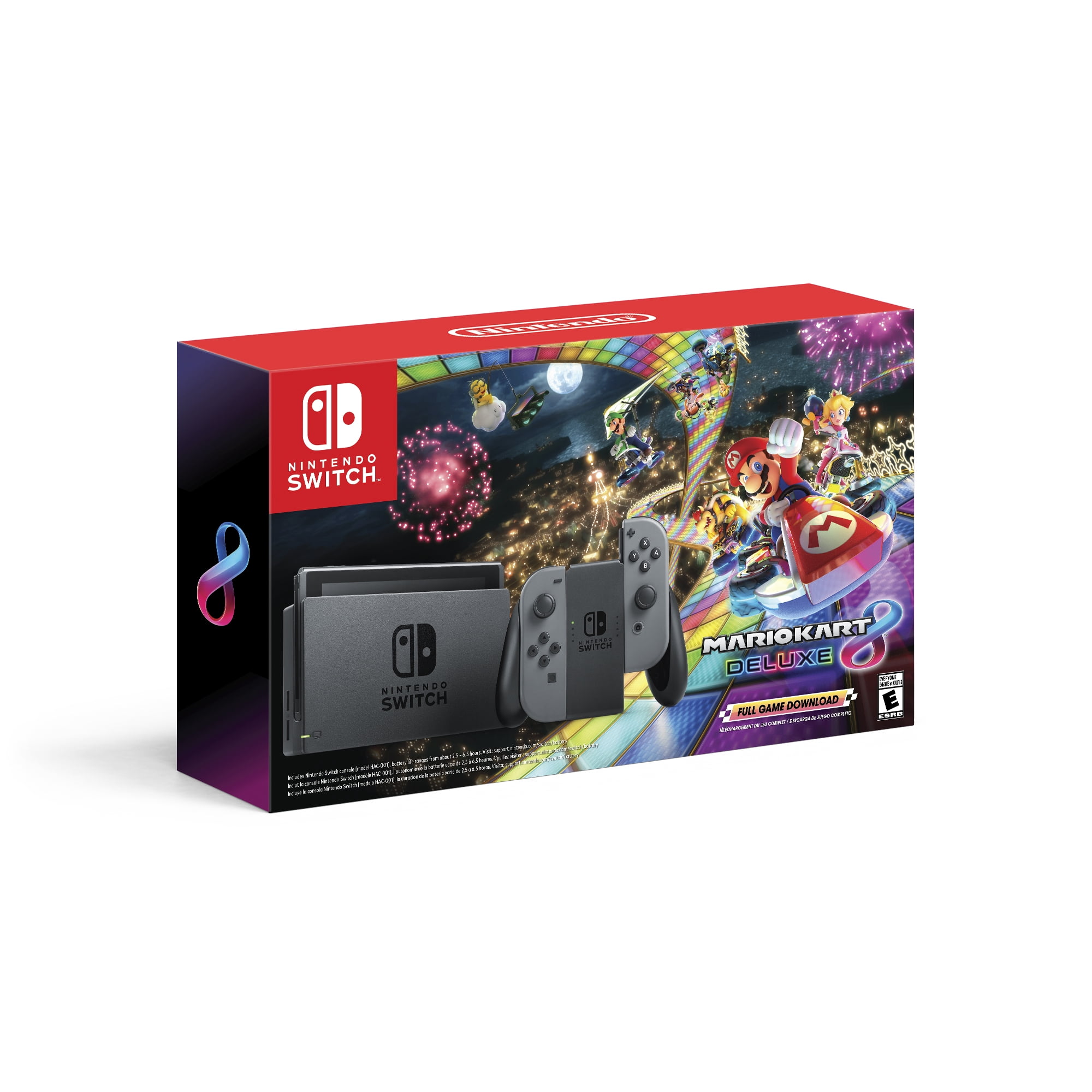 Nintendo Switch Bundle with Mario Kart 8 Deluxe – Gray