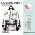 thumbnail image 5 of Tractor and Rainbows White Pattern Cute School Backpack Bag for School with Padded Back and Adjustable Shoulder Straps 15.25"x11.5"x5.25", 5 of 5