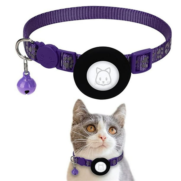 QISIWOLE Cat Collar For Airtag Reflective Adjustabl Pet Collar For