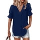 thumbnail image 1 of Sunloudy, camisas de gasa salvaje a la moda para mujer, blusas sueltas informales de verano de manga corta con lunares suizos de Color sólido Sunloudy  S M L XL XXL, 1 of 5